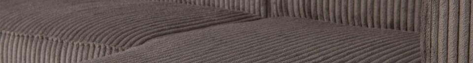 Materialbeschreibung Gerades Ecksofa gerippt braun Bean