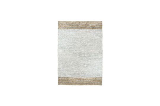 Grauer Teppich aus recyceltem Leder und Jute Raw