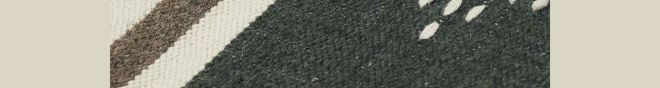 Materialbeschreibung Großer gemusterter Teppich aus Wolle und Baumwolle Coto