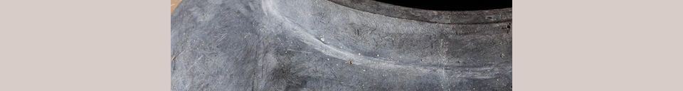 Materialbeschreibung Großer grauer Fiberglas-Topf Soignies