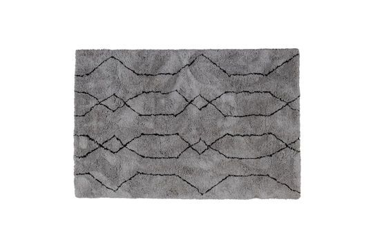 Großer Teppich aus hellgrauem und schwarzem Polyester Nové