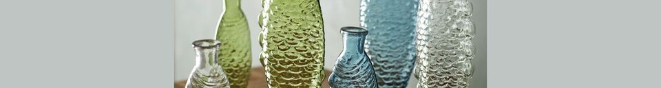 Materialbeschreibung Hellblauer Glasvase H20 Fish