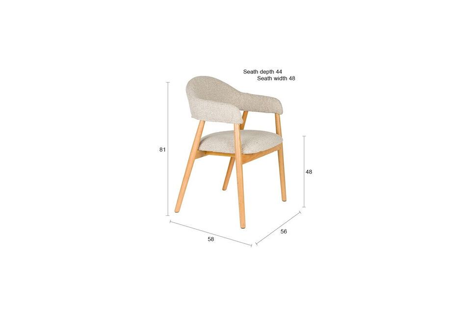 Hellbrauner Sessel aus Stoff Indy - 8