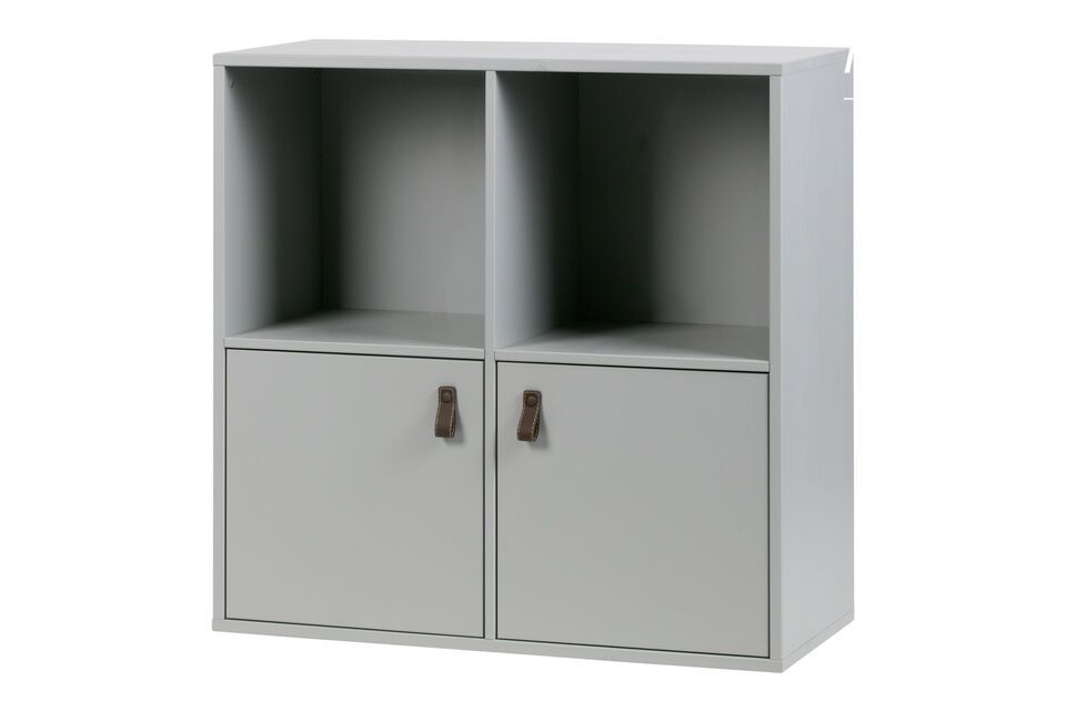 Kabinett 2 Türen und 2 offene Räume aus grauem Holz Vtwonen - 81cm