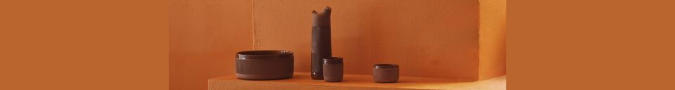 Materialbeschreibung Keramik-Essigflasche Terrakotta Junto