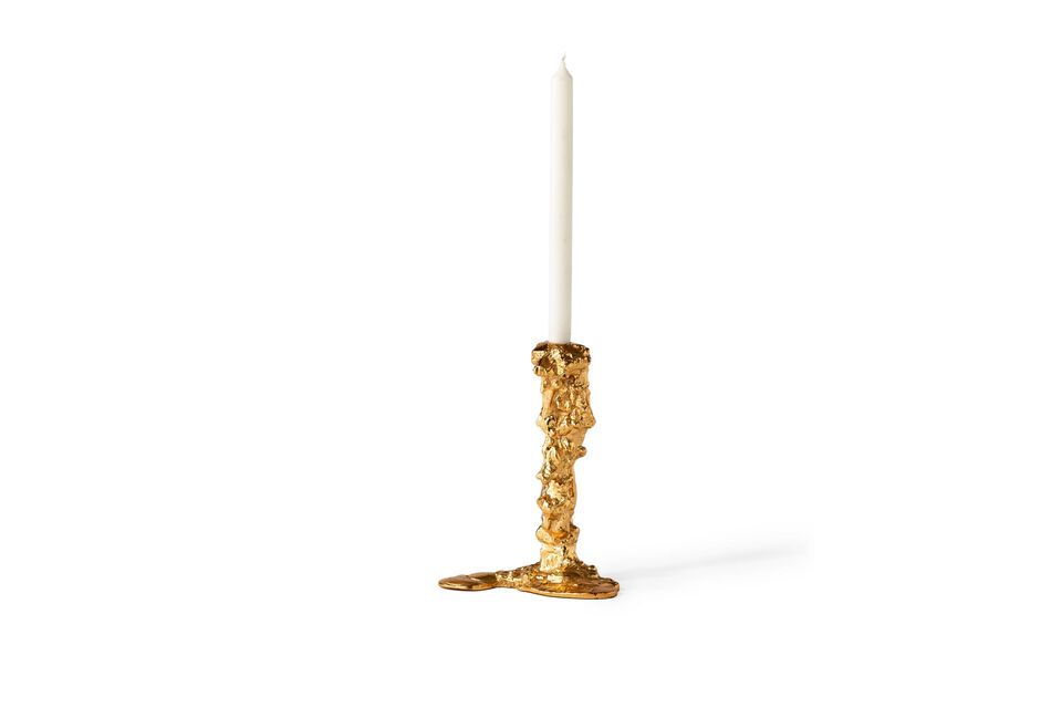 Kerzenhalter aus goldfarbenem Aluminium Drip, elegant und solide