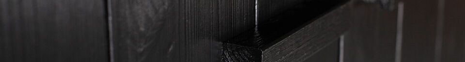 Materialbeschreibung Kleiderschrank aus Holz und schwarzem Beton Dennis