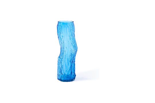 Kleine blaue Glasvase Tree Log