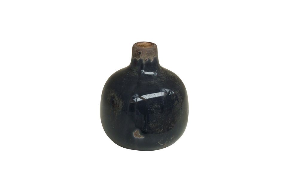 Kleine grau-schwarze Keramikvase Houlle - 3