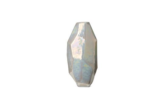 Kleine Vase aus weißem Glas Luster