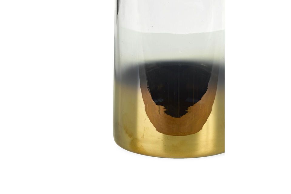 Kleiner Kerzenhalter aus Goldglas Hurricane, einzigartig und elegant.