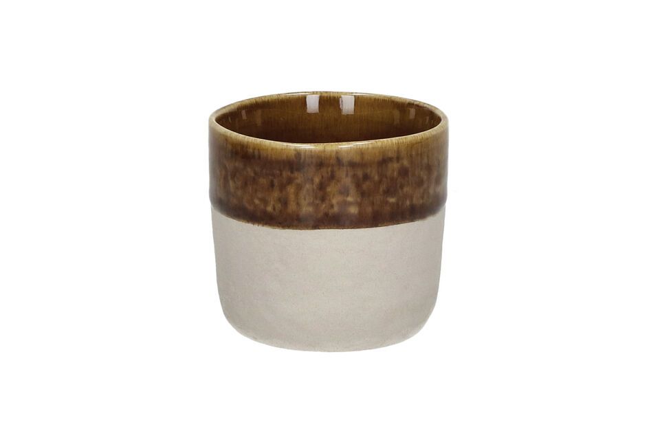 Kleines Glas aus braunem Steingut Spiro Pomax