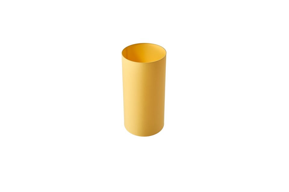 Mit einem einfarbigen gelben Finish und einem Durchmesser von 25 cm bei einer Höhe von 50 cm ist