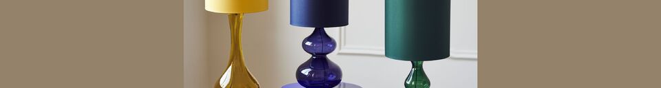 Materialbeschreibung Lampenschirm aus Viskose blau Shade