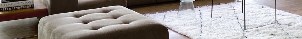 Materialbeschreibung Larra-Berber-Teppich aus schwarzer und weißer Wolle
