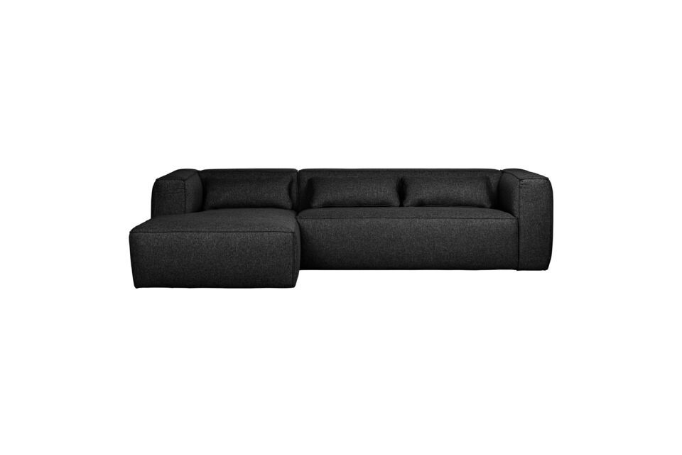 Linksseitiges 5-Sitzer-Ecksofa in dunkelgrauem Bean-Stoff, komfortabel und luxuriös