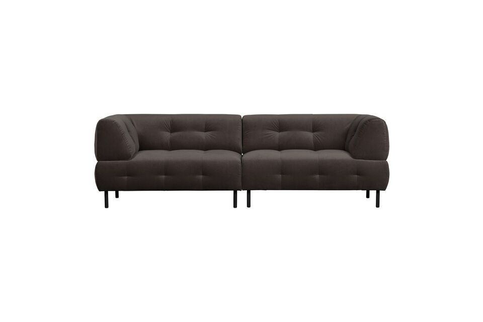 Lloyd 4-Sitzer-Sofa aus dunkelgrauem Velours Woood