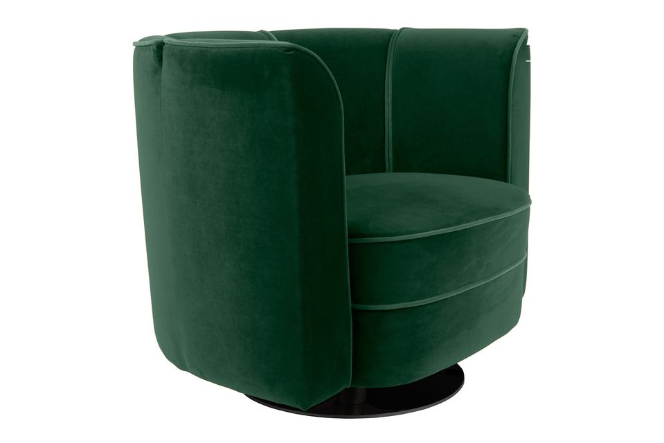 Lounge-Sessel aus grünem Samt Flower - 5