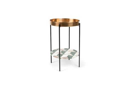 Marbelicious Beistelltisch aus goldfarbenem Aluminium