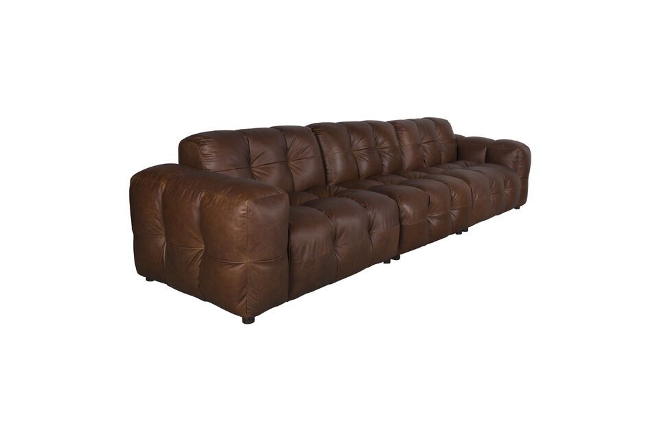 Modulares 4-Sitzer Sofa aus braunem Leder Hackman DutchBone