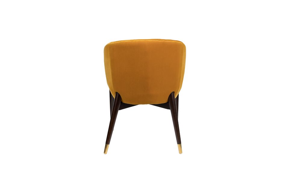 Ockerfarbener Samt-Sessel Dolly - 6