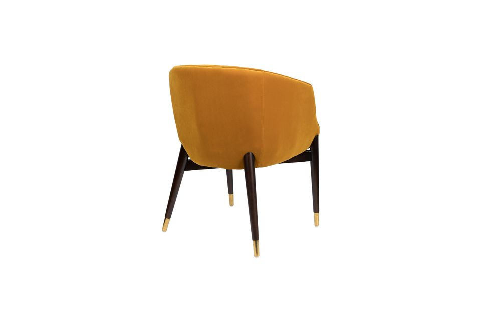 Ockerfarbener Samt-Sessel Dolly - 7