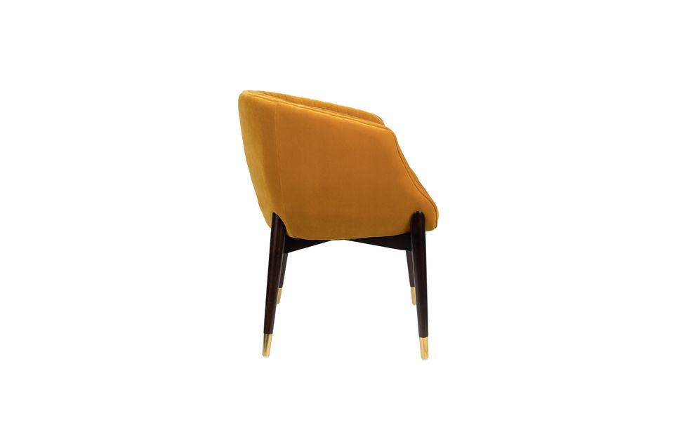 Ockerfarbener Samt-Sessel Dolly - 8