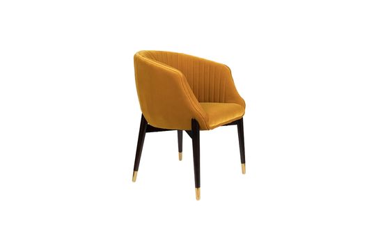 Ockerfarbener Samt-Sessel Dolly