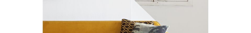 Materialbeschreibung Ockerfarbenes 3-Sitzer-Sofa aus Samt Rocco