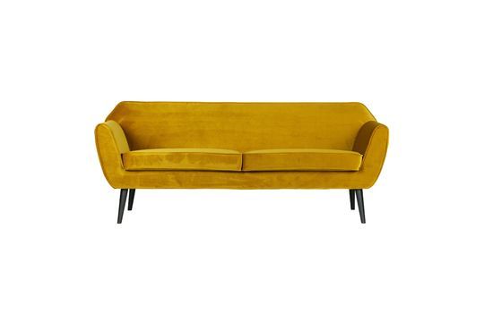 Ockerfarbenes 3-Sitzer-Sofa aus Samt Rocco