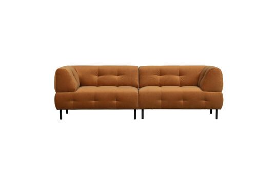 Ockerfarbenes 4-Sitzer-Sofa Lloyd aus Velours ohne jede Grenze