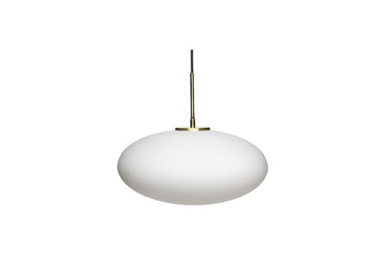 Ovale Pendelleuchte aus weißem Glas Muse