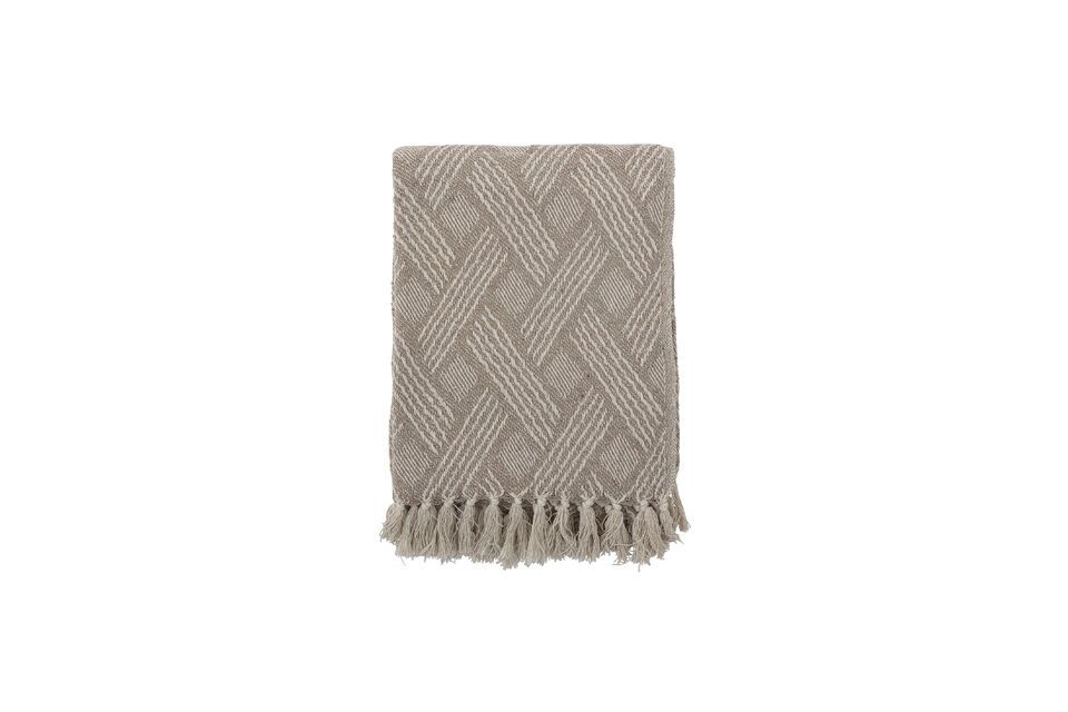 Plaid aus recycelter Baumwolle beige Ghina Bloomingville