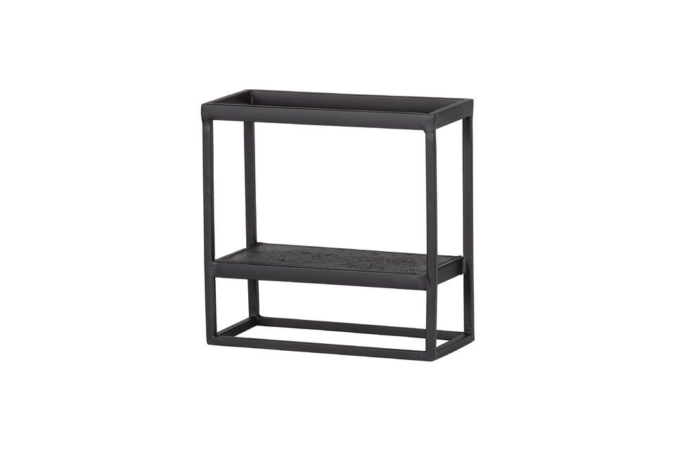 Bringen Sie mit dem quadratischen schwarzen Metallregal Febe einen modernen Touch in Ihr Zuhause