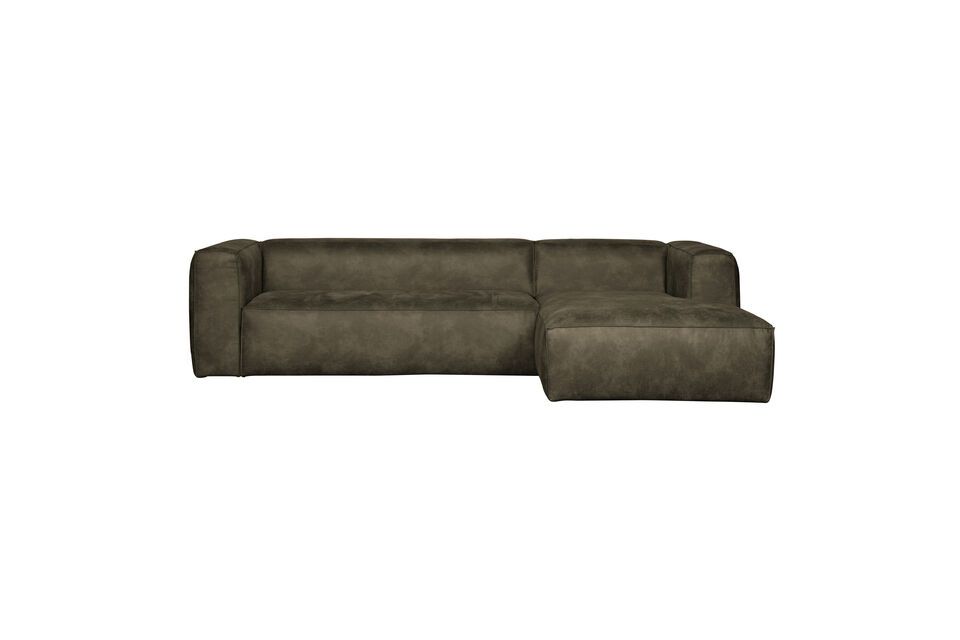 Rechtes Ecksofa mit Stoffbezug in Bean Green Woood