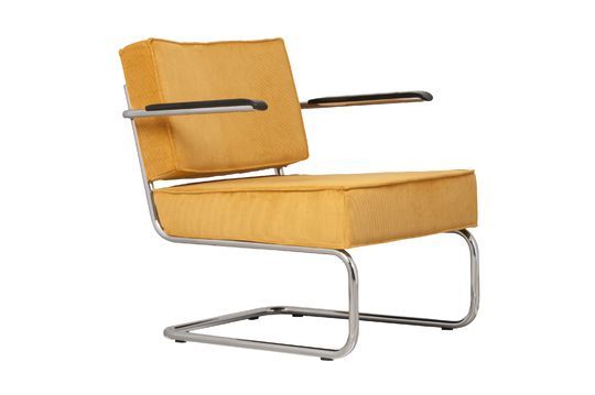 Ridge Rib Lounge Stuhl mit Armlehne gelb
