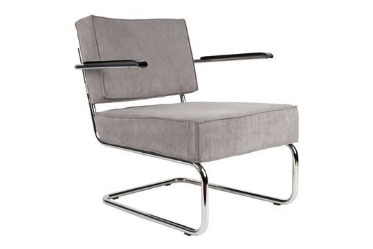 Ridge Rib Lounge Stuhl mit Armlehne grau