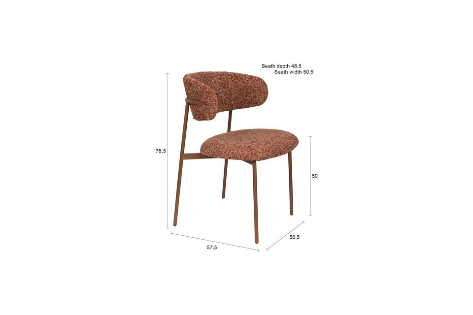Roter Stuhl aus Stoff Claes - 8
