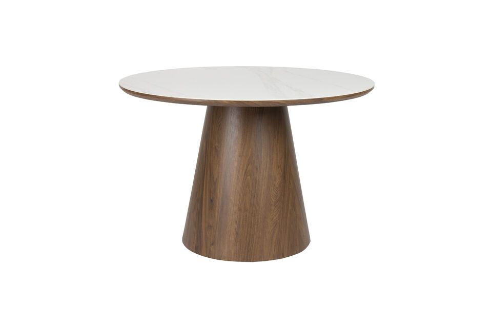Runder Esstisch aus braunem Holz Almira White Label