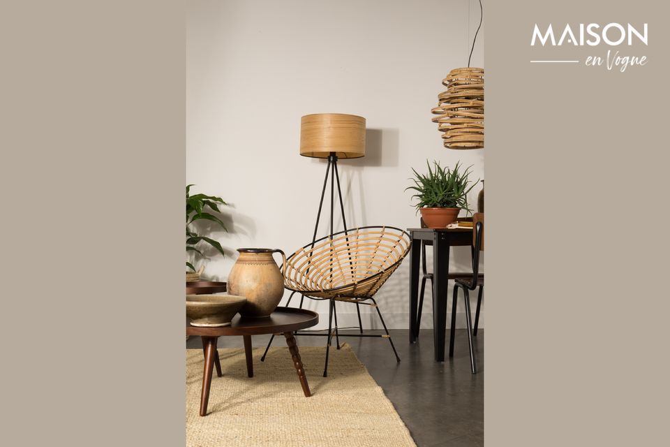 Runder Rattan-Stuhl Kubu Dutch Bone