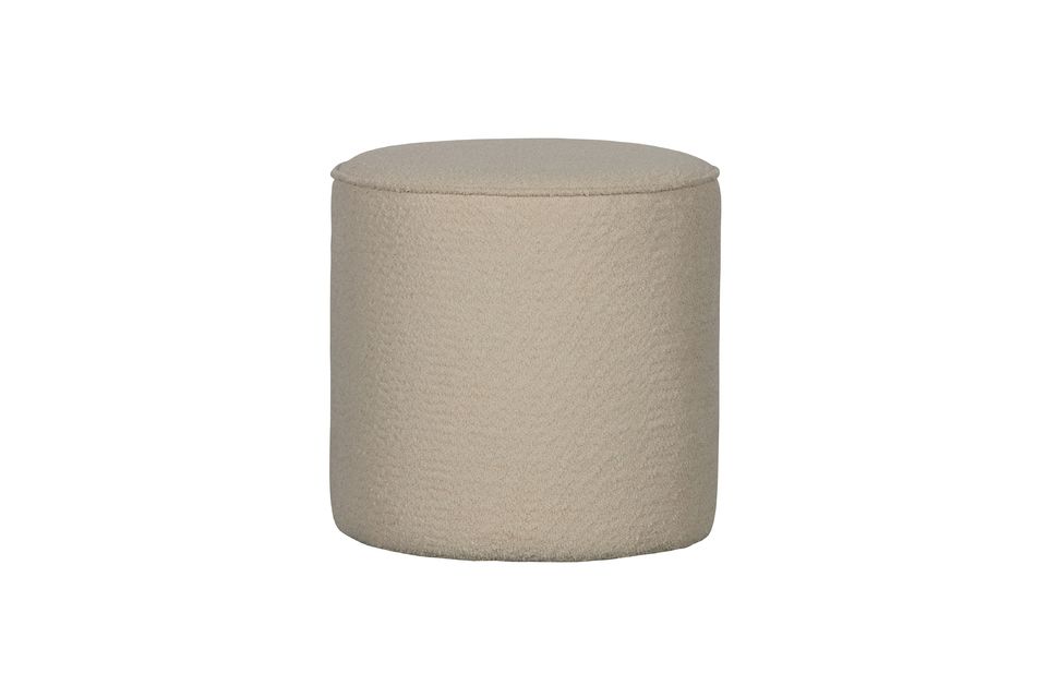 Runder Sitzsack mit Schaffelleffekt in Creme Sara Woood