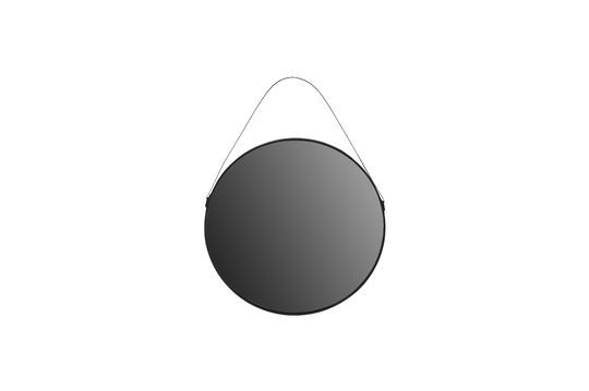 Runder Spiegel aus schwarzem Metall Corde Loft