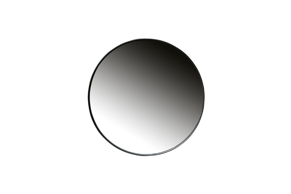 Runder Spiegel aus schwarzem Metall Doutzen Woood