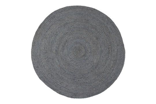 Runder Teppich aus grauem Jutegewebe Ross