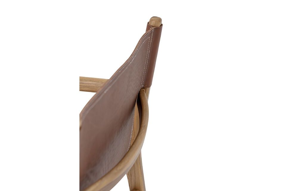 Salonstuhl aus braunem Leder Ollie - 10