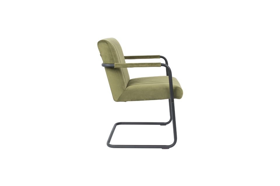 Samtsessel Stitched in olive - 8