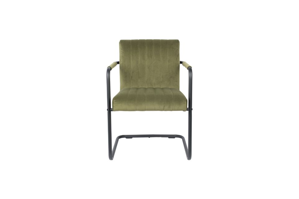 Samtsessel Stitched in olive - 9