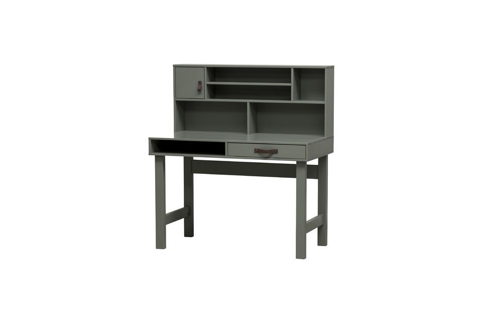 Der Schreibtisch aus grünem Holz Stage ist stabil, praktisch, verspielt und FSC-zertifiziert