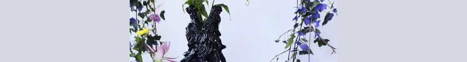 Materialbeschreibung Schwarze Vase aus Harz Dragonized