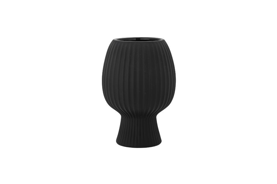 Schwarze Vase aus Sandstein Dagny Bloomingville